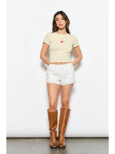 Load image into Gallery viewer, Fran Flower Bead Embroidered Tee