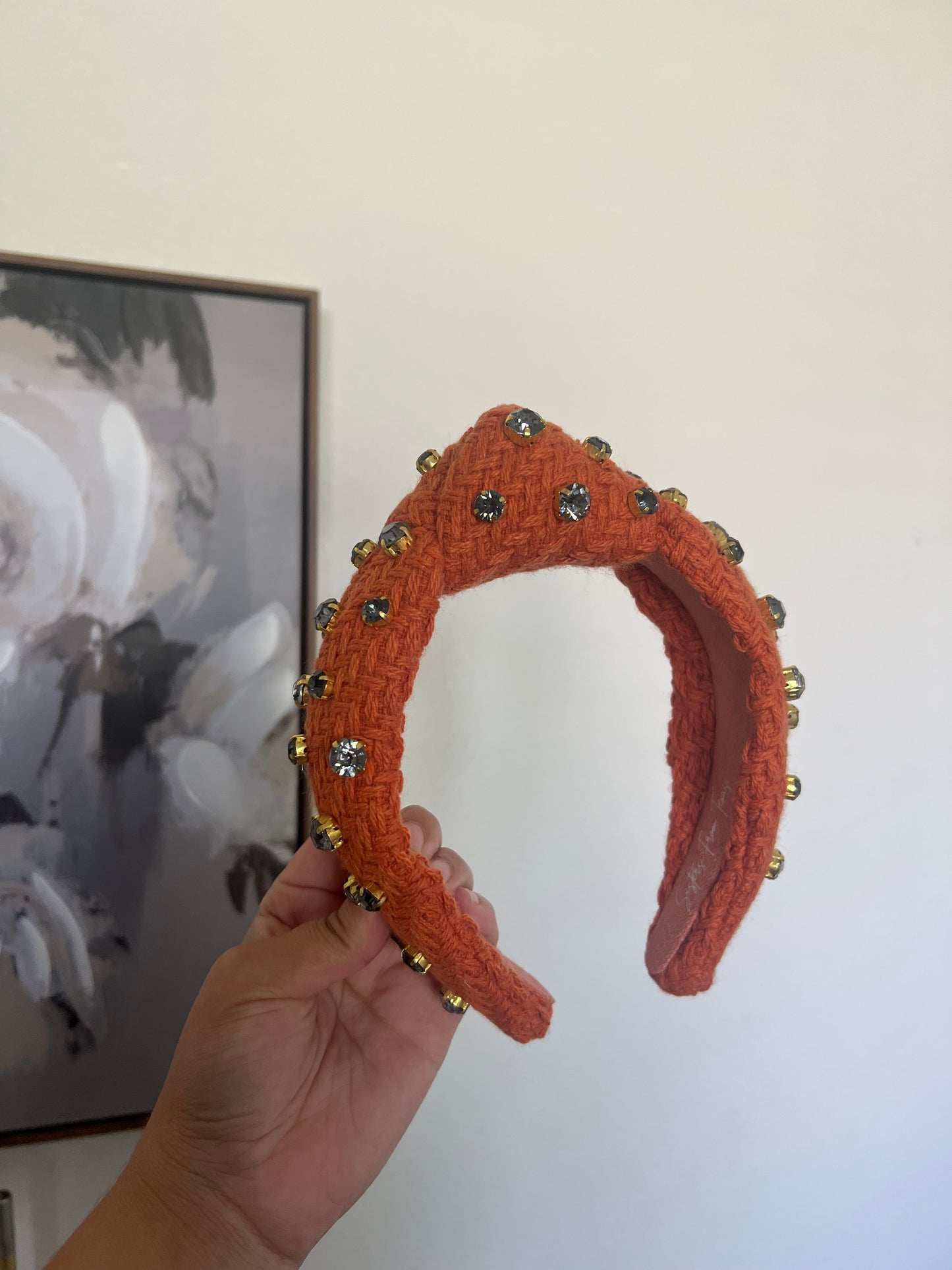Orange Tweed Headband
