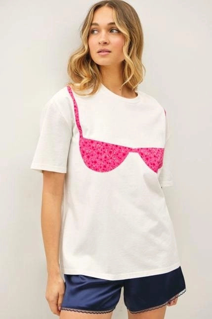 Pink Floral Bikini Tee
