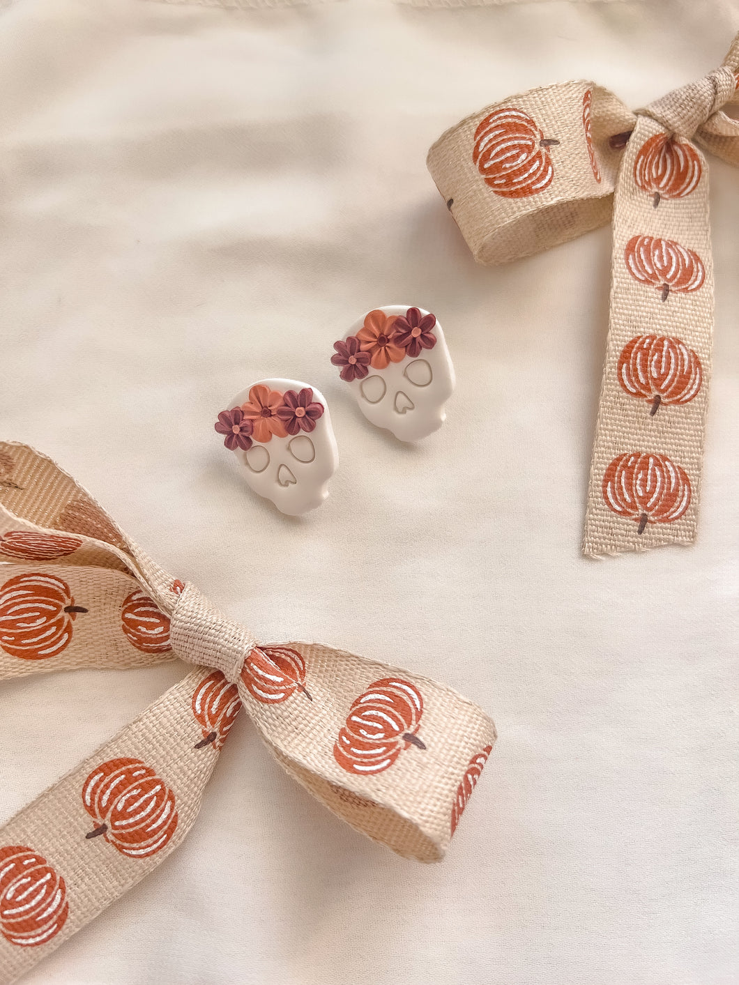 Floral Skull studs