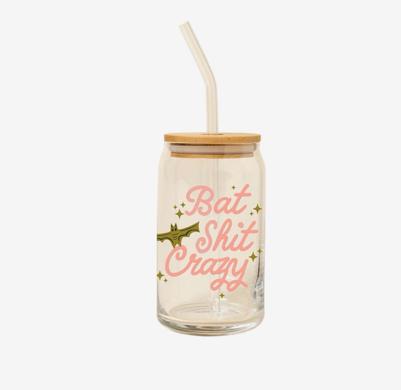 Bat Glass Cup with Straw