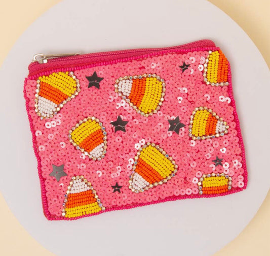Candy Corn Beaded Pouch
