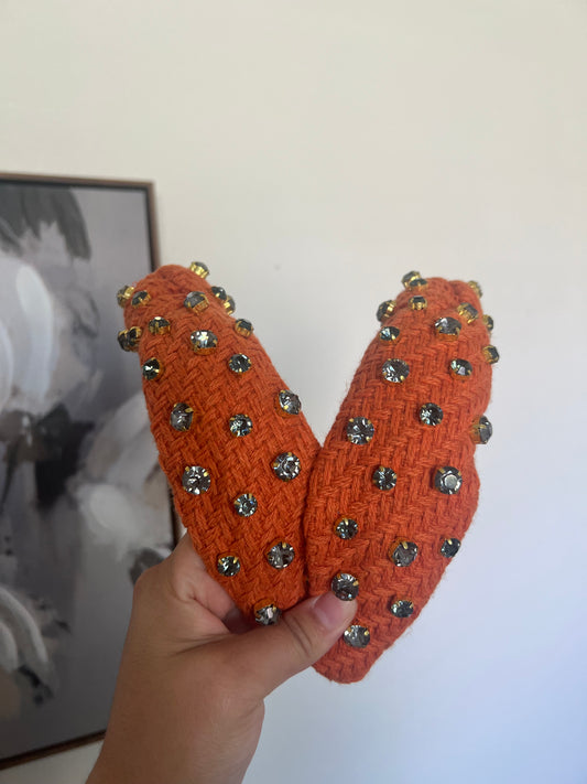 Orange Tweed Headband