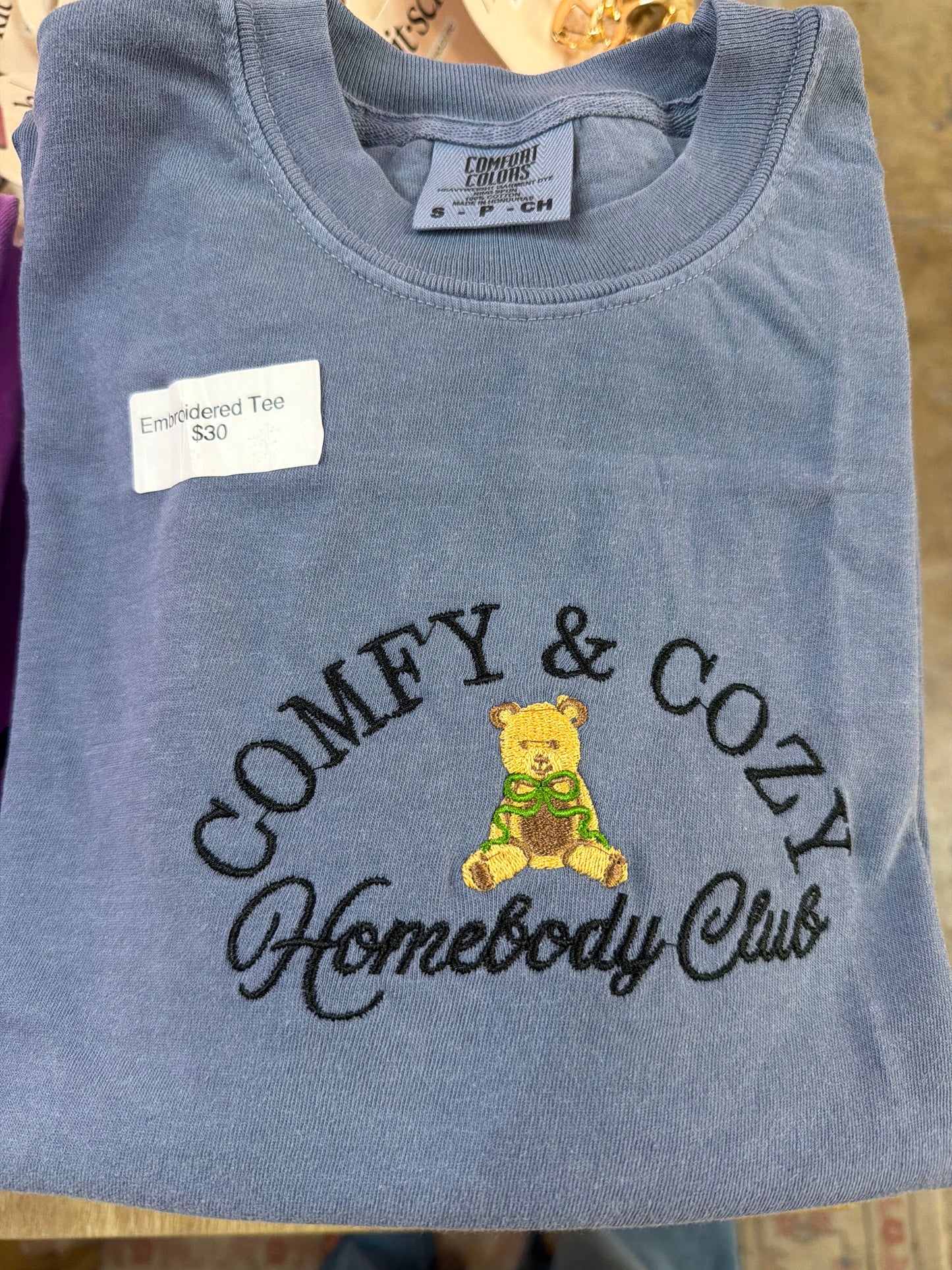 Comfy Cozy Embroidered Tee