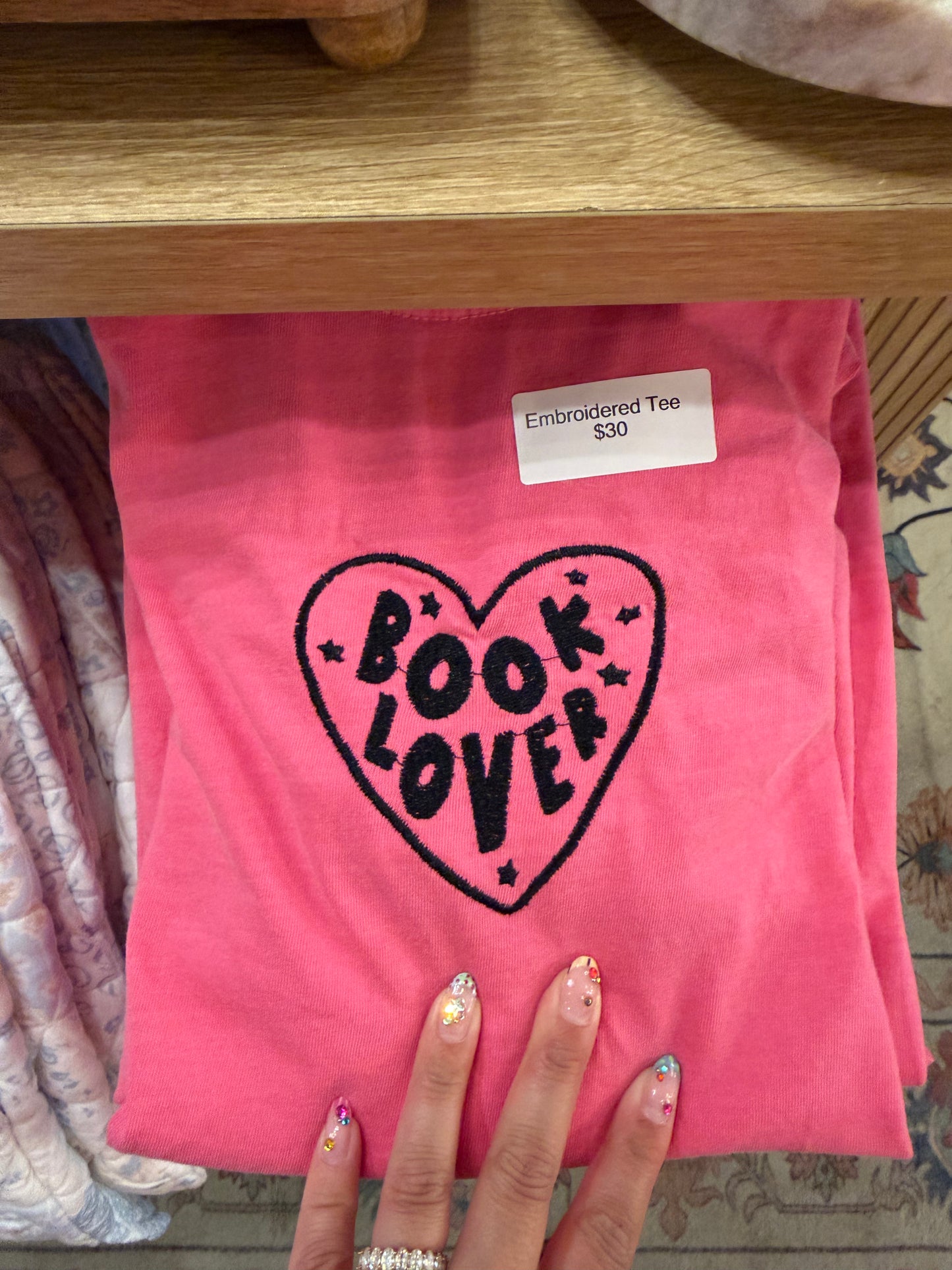 Book Lover Embroidered Tee