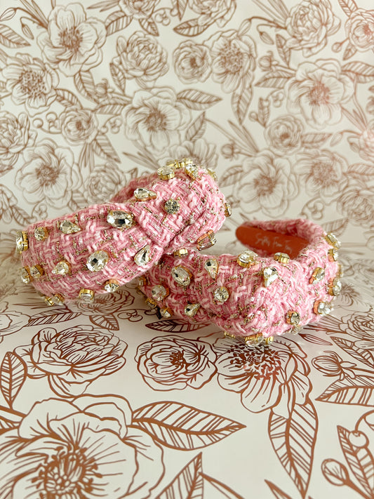Pink Tweed Headband
